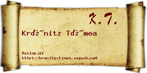 Kránitz Tímea névjegykártya